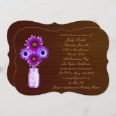 Rustique Purple Mason Jar Invitation de la nuptial (Devant / Derrière)