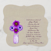Rustique Purple Mason Jar Invitation de la nuptial (Devant / Derrière)