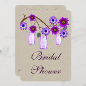 Rustique Purple Mason Jars Invitation de la douche (Devant / Derrière)