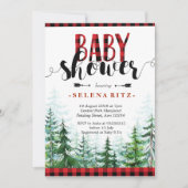 Rustique Red Plaid Boy Baby shower Invitation (Devant)