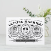Rustique Retro Enfants Photo Mariage Invitations K (Debout devant)