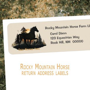 Rustique Rocky Mountain Horse Sunset Étiquettes de