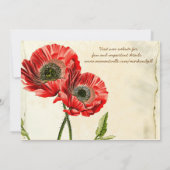 Rustique Romantique Red Poppy Mariage Invitations (Dos)