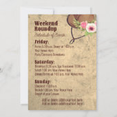 Rustique, Rose, Floral, Cowgirl, Invitation 2 côté (Dos)