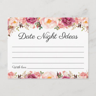 Rustique Rose Floral Date Nuit Idées Cartes