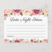 Rustique Rose Floral Date Nuit Idées Cartes (Devant)
