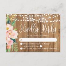 Rustique rose floral et mariage en bois RSVP