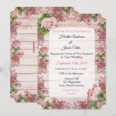 Rustique Rose rose Bois Élégante Invitations de ma (Devant / Derrière)