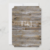 Rustique Rose rose Bois Élégante Invitations de ma (Dos)