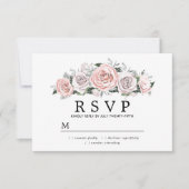 Rustique rose violet Rose mariage floral RSVP (Devant)