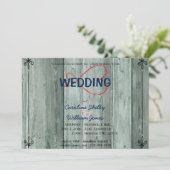 Rustique rouge infinité Faire-part de mariage coeu (Debout devant)