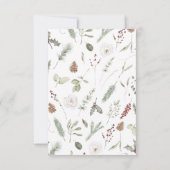 Rustique rouge main Lettré Mariage d'hiver QR RSVP (Dos)