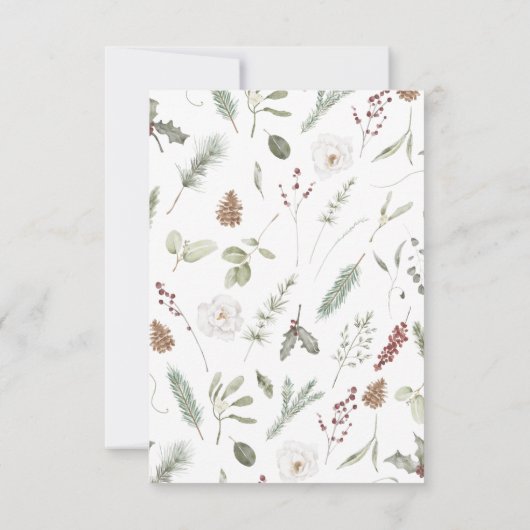 Rustique rouge main Lettré Mariage d'hiver QR RSVP (Dos)