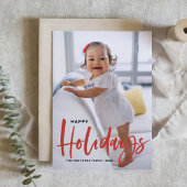 Rustique Rouge Moderne Calligraphie Joyeux Vacance