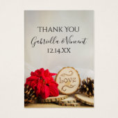 Rustique Rouge Poinsettia Mariage d'hiver Favor Ta (Devant)