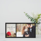 Rustique Rouge Poinsettia Merci de mariage d'hiver (Debout devant)