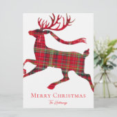 Rustique rouge vert Plaid Deer Carte photo de vaca (Debout devant)