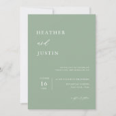Rustique Sage Green Élégant Mariage Invitations (Devant)