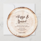 Rustique Script mariage Bois Coupe Invitation pers (Devant)