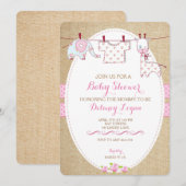 Rustique Shabby Chic Baby shower Invitations de fi (Devant / Derrière)