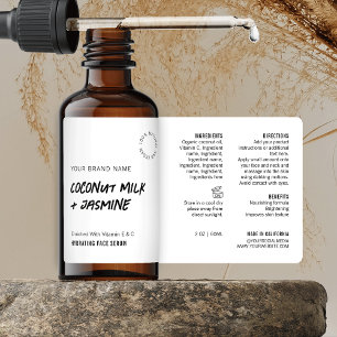 Rustique Simple Noir Blanc 2OZ Étiquette de boutei