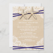 Rustique Starfish Beach Invitations de douche nupt (Devant)