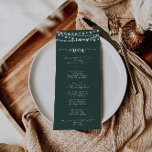 Rustique String Lights Green Dinner Menu<br><div class="desc">Cette carte de menu à cordes rustiques vert pour dîner est parfaite pour un mariage classique. Le design comprend de belles lampes à cordes peintes à la main dans un arrière - plan vert. Ce menu peut être utilisé pour une réception de mariage, un dîner de répétition, une douche nuptiale...</div>
