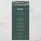 Rustique String Lights Green Dinner Menu (Devant)