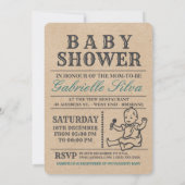 Rustique style rétro Baby shower Stork Invitation (Dos)