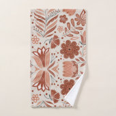 Rustique Stylisé Teracotta motif floral (Serviette à main)