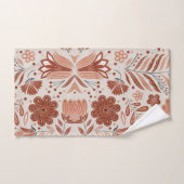 Rustique Stylisé Teracotta motif floral (Serviette à main)