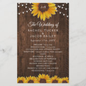 Rustique Sunflower String programme de mariage (Devant)