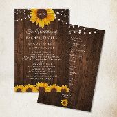 Rustique Sunflower String programme de mariage