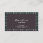 Rustique Tartan Plaid Carte de visite (Devant)