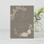 Rustique Taupe & Kraft Boho Faire-part de mariage (Debout devant)