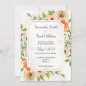 Rustique Terracotta Aquarelle Florale Invitation (Devant)