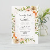 Rustique Terracotta Aquarelle Florale Invitation (Debout devant)