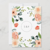 Rustique Terracotta Aquarelle Florale Invitation (Dos)