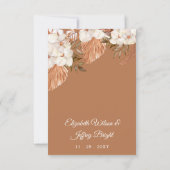 Rustique Terracotta Boho Pampas Mariage Arché RSVP (Dos)