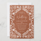 Rustique Terracotta Faire-part de mariage mexicain (Devant)