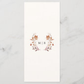 Rustique Terracotta Feuille Menu Mariage de automn (Dos)