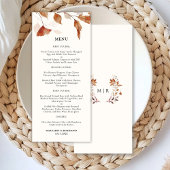 Rustique Terracotta Feuille Menu Mariage de automn