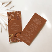 Rustique Terracotta Feuille programme de cérémonie