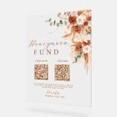 Rustique Terracotta Floral Honeymoon Fund Code QR (Angle)