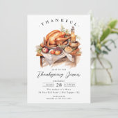 Rustique Thanksgiving Diner Invitation (Debout devant)