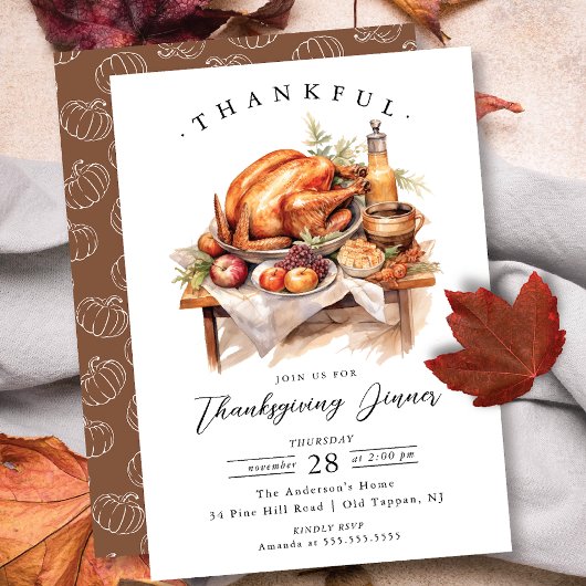Rustique Thanksgiving Diner Invitation