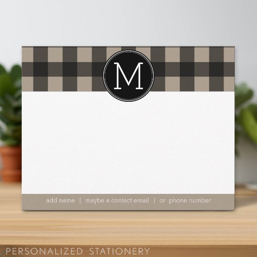 Rustique toile plaid gingham Buffalo noir merci