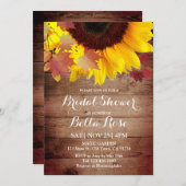 Rustique Tournesol automne nuptiale Invitations (Devant / Derrière)