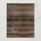 Rustique Tournesol Grange Bois Bride Bingo Cartes (Dos)