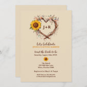 Rustique Tournesol Pays Bridal Douche Invitation (Devant / Derrière)